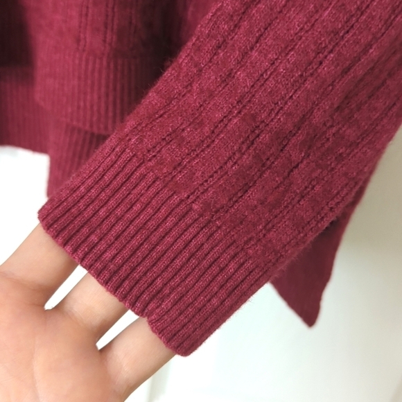 Tommy Bahama Classic Ombre Alpaca Wool Blend Ribbed Knit V-neck Sweater Pink S - Picture 7 of 9